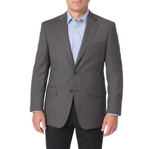 Peter Millar Mens Blazer Size 44 Regular Gray Pattern Wool 2 Button Jacket New